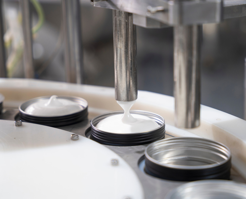 Production line of beauty and healthcare products at plant or factory Production line of beauty and healthcare products at plant or factory